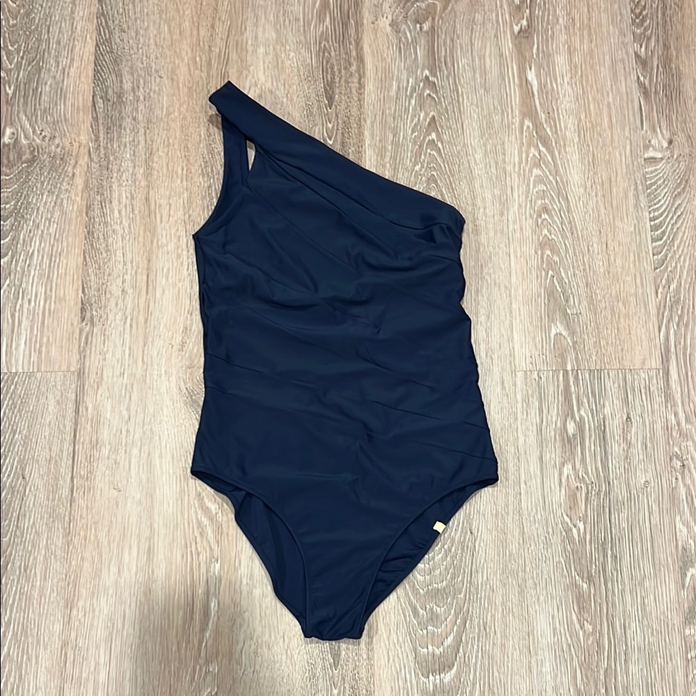 One-Shoulder Navy Swimsuit Summersalt